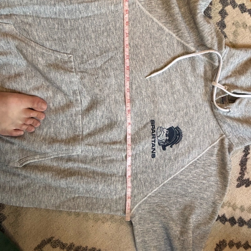 Vintage grey hoodie 80s super soft looking for best offer - Picture 4 of 6